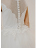 Beaded Ivory Lace Tulle Flower Girl Dress Communion Dress Beaded Ivory Lace Tulle Flower Girl Dress Communion Dress